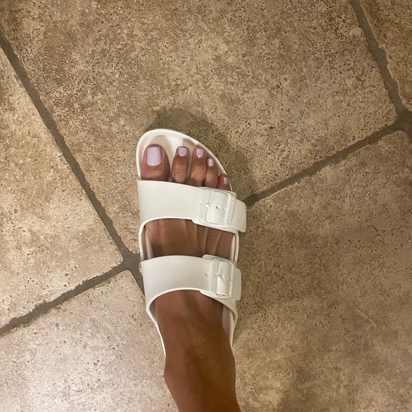 Birkenstock Shoes - White Birkenstocks rubber sandals